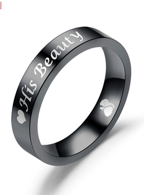 欧美风黑色情侣戒指