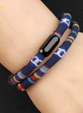 瑞铂朗 跨境热销简约欧美布制的流行手绳不锈钢磁扣手链