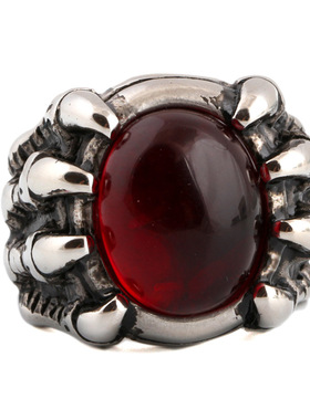 欧美风宝石男士钛钢戒指