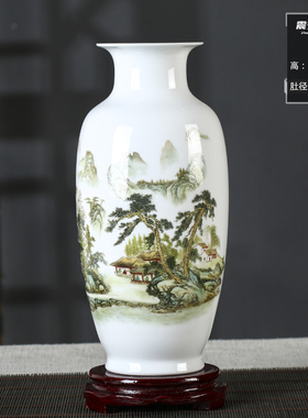 景德镇陶瓷器鸿运当头帽桶字画桶大笔桶插干花水养富贵竹花瓶摆件