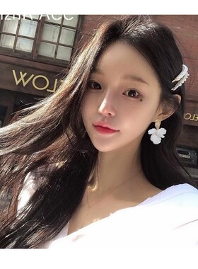 S925银针贝母花朵耳环女夏天清晰百搭高级感韩国网红气质港风耳钉