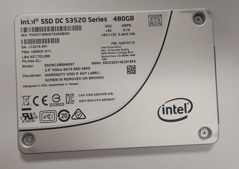 / 480G 6G SATA SSDSC2BB480G7满寿命提供测报 S3520-图1