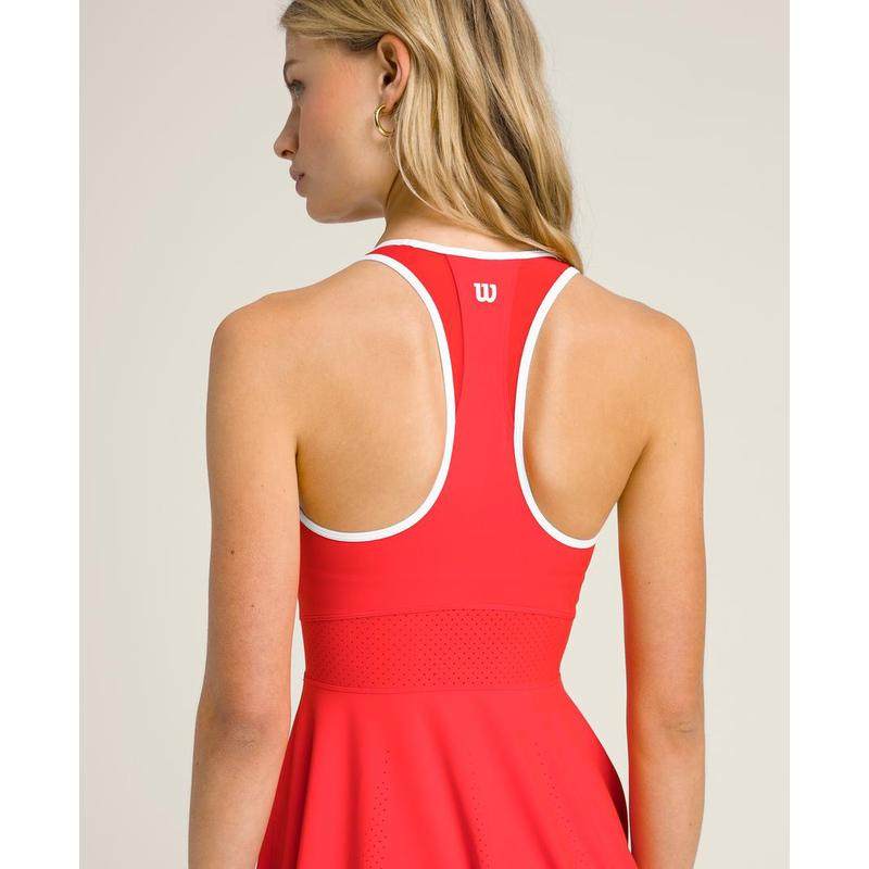 代购Wilson女士网球裙吸湿排汗快干内置胸垫支撑性强红色无衬里,淘宝优惠券,粉丝福利购,淘宝优惠卷