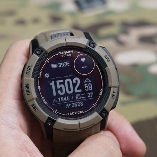 代购Garmin佳明 Instinct 2X 太阳能户外功能手表狼棕色战术版登 - 图1