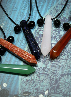 动漫周边 火影忍者鸣人纲手项链 六角柱玉石挂件鸣人挂饰COS项链