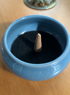 天空瓦蓝～陶瓷盘香炉家用线香插摆件室内熏香沉香艾草锥香薰香炉