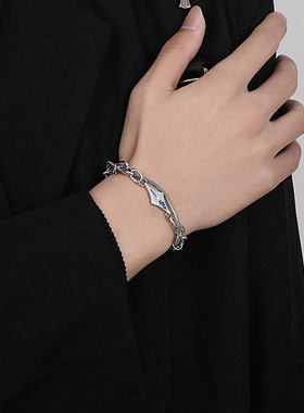 MAGICPOLE手链男潮ins潮流复古男士小众简单大方男生简约钛钢手饰