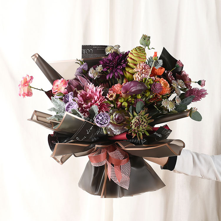 韩式鲜花束包装花束纸金边果冻膜雾面纸材料diy玫瑰韩素纸张 包 源美礼品包装 淘优券