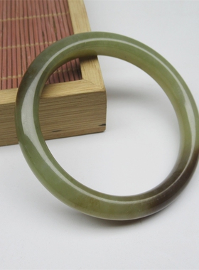 全新天然玉石新疆和田玉若羌黄口糖天地唐手镯玉镯子手环女款证书