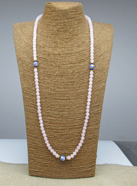 和田玉藕粉项链女款多圈手链