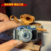 Japanese antique 1940s Mini Mycro micro-spy special mechanical pocket rubber roll camera with leather cover