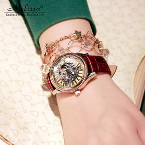 新款玛丽莎复古镂空全自动女士机械表 手表女 不锈钢防水时装腕表