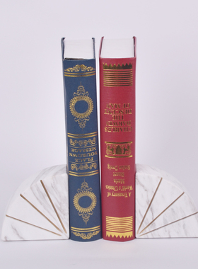 线条大理石样板房书架软装饰品