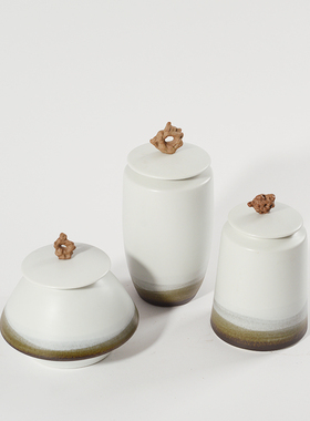 新中式风陶瓷罐茶室软装饰摆件