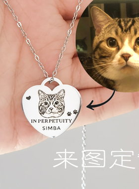 桃心钛钢宠物纪念锁骨项链女