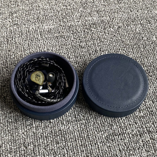 高端定制手工皮质包耳机抗压盒多用收纳盒蓝牙耳机保护套便携圆盒 - 图0