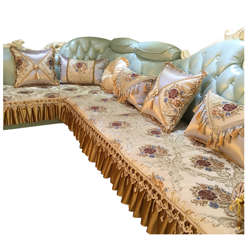 欧式沙发垫奢华123组合贵妃真皮防滑沙发坐垫套罩四季通用可定制