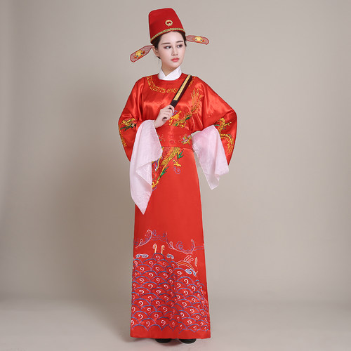 租中式装凤冠霞披状元服女驸马高考金榜题名状元服黄梅戏运动会 - 图1