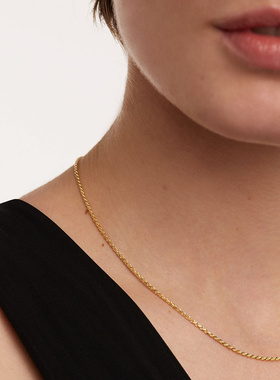 PDPAOLA纯银麻花链女个性项链