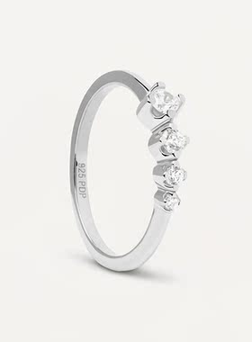 时尚轻奢排钻锆石戒指