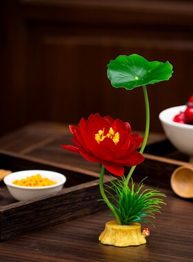 仿真荷花摆盘花酒店餐饮冷菜刺身菜品装饰花草餐盘点缀假花摆件