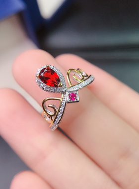 公主风银饰镀18k水滴空托