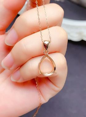 S925银吊坠 空托 水滴多规格4*6/5*7/12*14/13*181/5*20*16*22mm