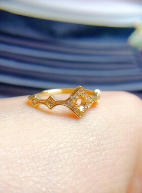 925银戒指空托圆形3*3