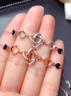 18k时尚风纯银白金手链