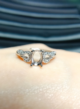 925银戒指空托5*7/6*8/7*9