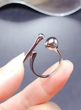 S925银戒指解压木鱼戒
