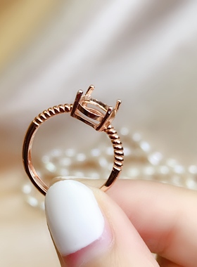 925纯银镀18k白金空托