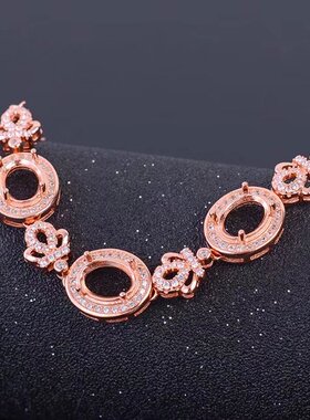 18k精工纯银白金手链