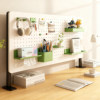 Desktop perforated board can be lifted and lowered for multi-functional storage