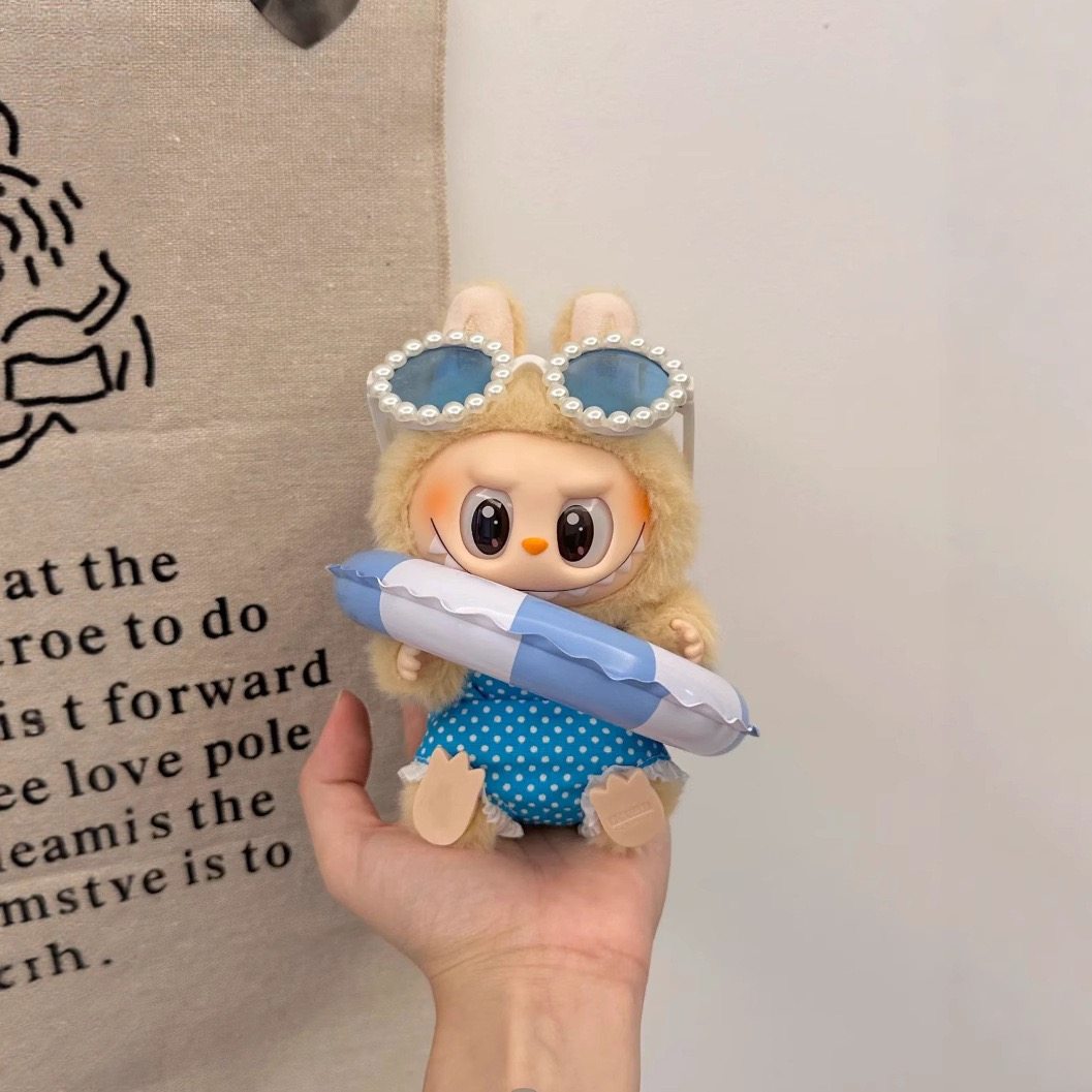 17cm拉布布labubu清凉夏日度假时尚可爱泳装套装搪胶公仔娃衣,淘宝优惠券,粉丝福利购,淘宝优惠卷