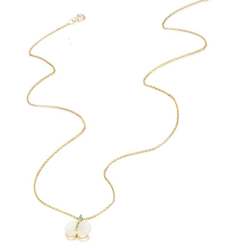 su live素原9k金玛瑙女镶嵌锁骨链 sulive项链