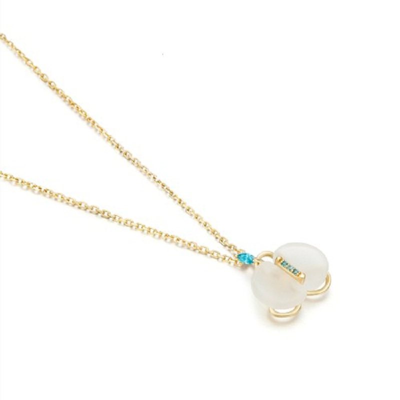 su live素原9k金玛瑙女镶嵌锁骨链 sulive项链