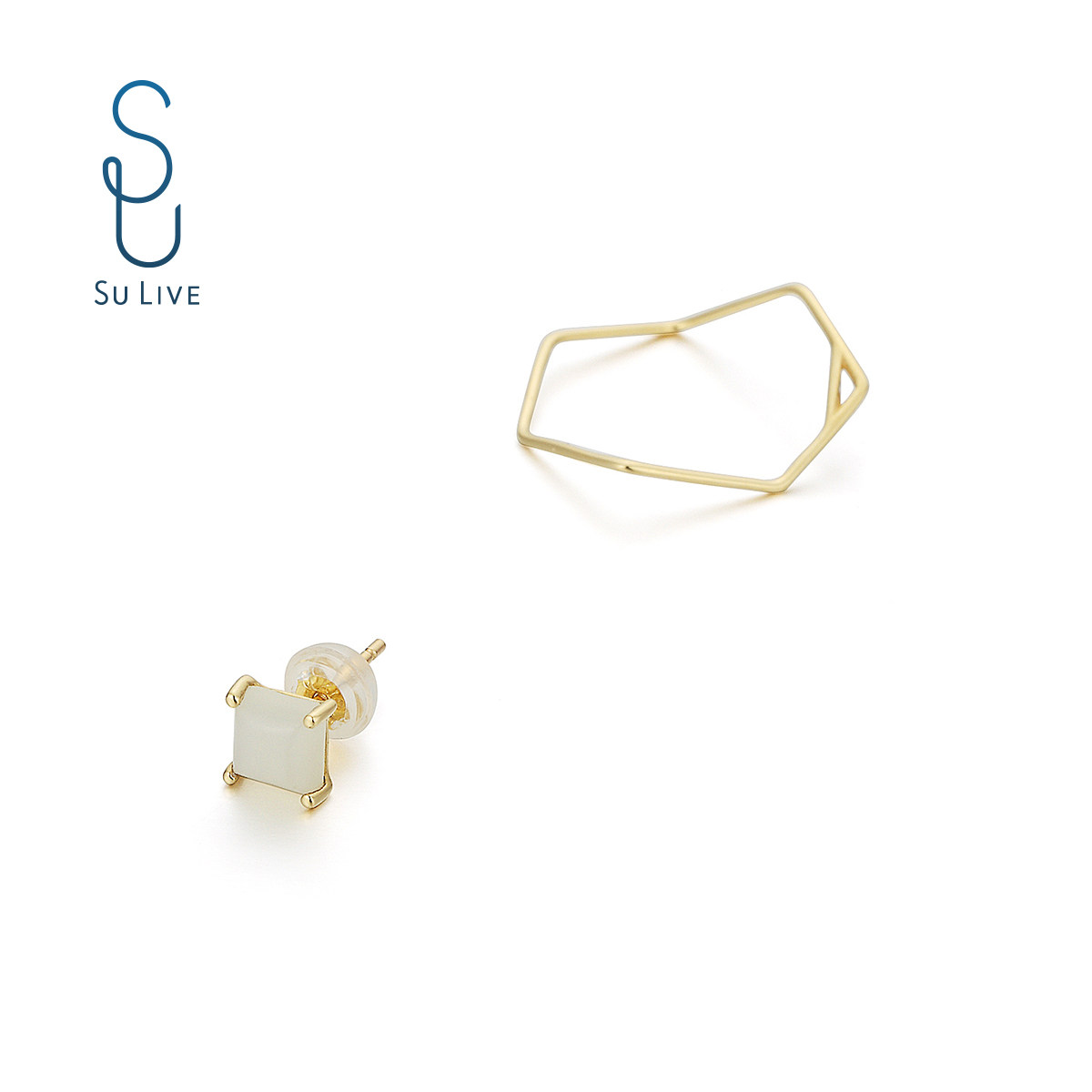 su live18k金七角原创设计温婉戒指 sulive戒指/指环