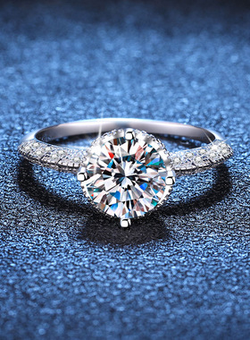 热卖925纯银戒指3克拉莫桑钻石戒指女天使之翼翅膀戒子