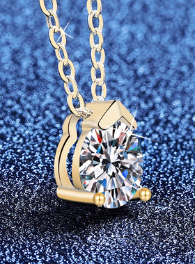 爆款S925纯银超闪莫桑石简约百搭莫桑钻石项链女礼物