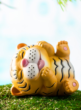 十二生肖老虎摆件摇头树脂