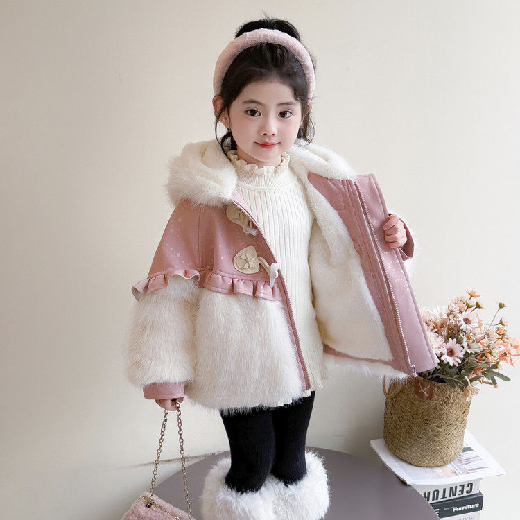 女童秋冬加绒皮草外套儿童仿皮草大衣女宝宝洋气时髦棉服保暖加厚,淘宝优惠券,粉丝福利购,淘宝优惠卷