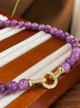 绛紫色石英岩玉项链冷艳高冷仙气飘飘锁骨链女