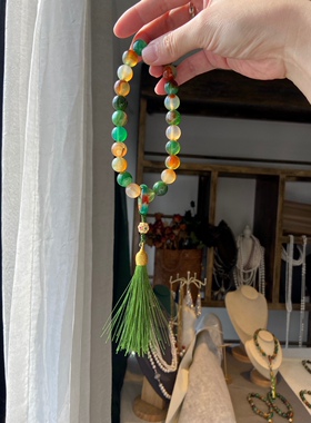 手工古风天然玉髓流苏手持复古汉服旗袍压襟盘扣挂件饰品