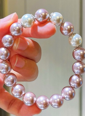 母亲节送礼天然贝壳贝珠项链耳钉手链套装配盒配证