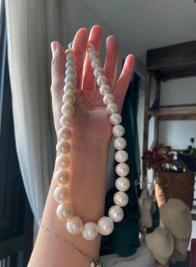 12-14mm巨大天然淡水珍珠项链送婆婆送妈妈配礼盒 支持复检保真