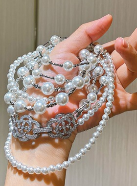 秋冬高光施家珍珠满天星多层项链长款毛衣链颈链女