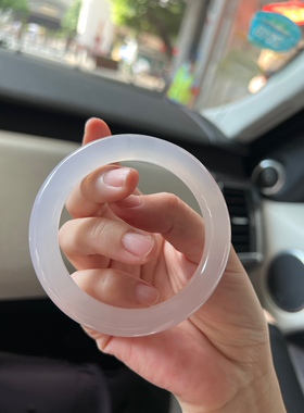 天然无暇马达加斯加白玉髓手镯 简约时尚百搭镯子女