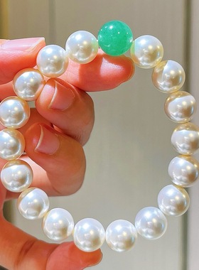 母亲节送礼天然贝壳贝珠项链耳钉手链套装 配盒配证