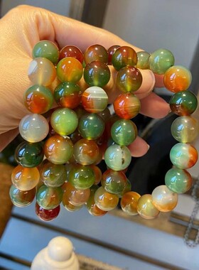 孔雀玉髓饰品玛瑙福禄寿手链